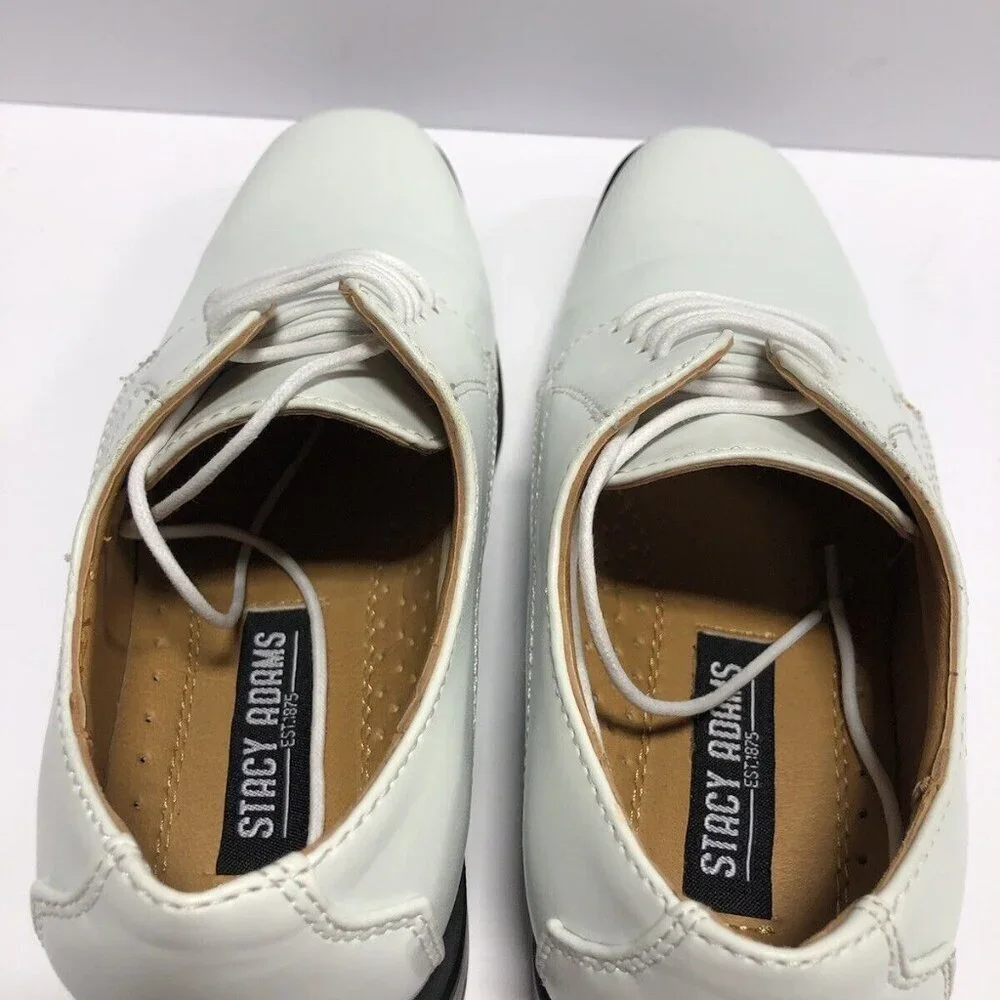 Stacy Adams Boys Carmichael Oxford White Size 1.5 M Big Kid
